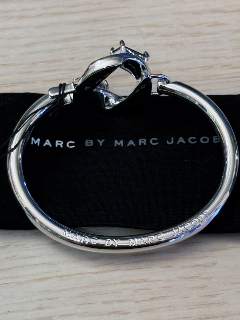 MARC BY MARC JACOBS Silver Embellished Hinge Cuff Bracelet NWT Dust Bag Included